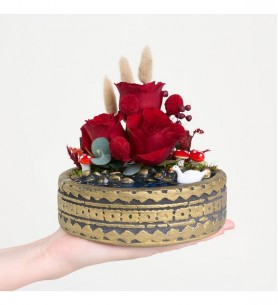 Ring Saksıda Kırmızı Gül 